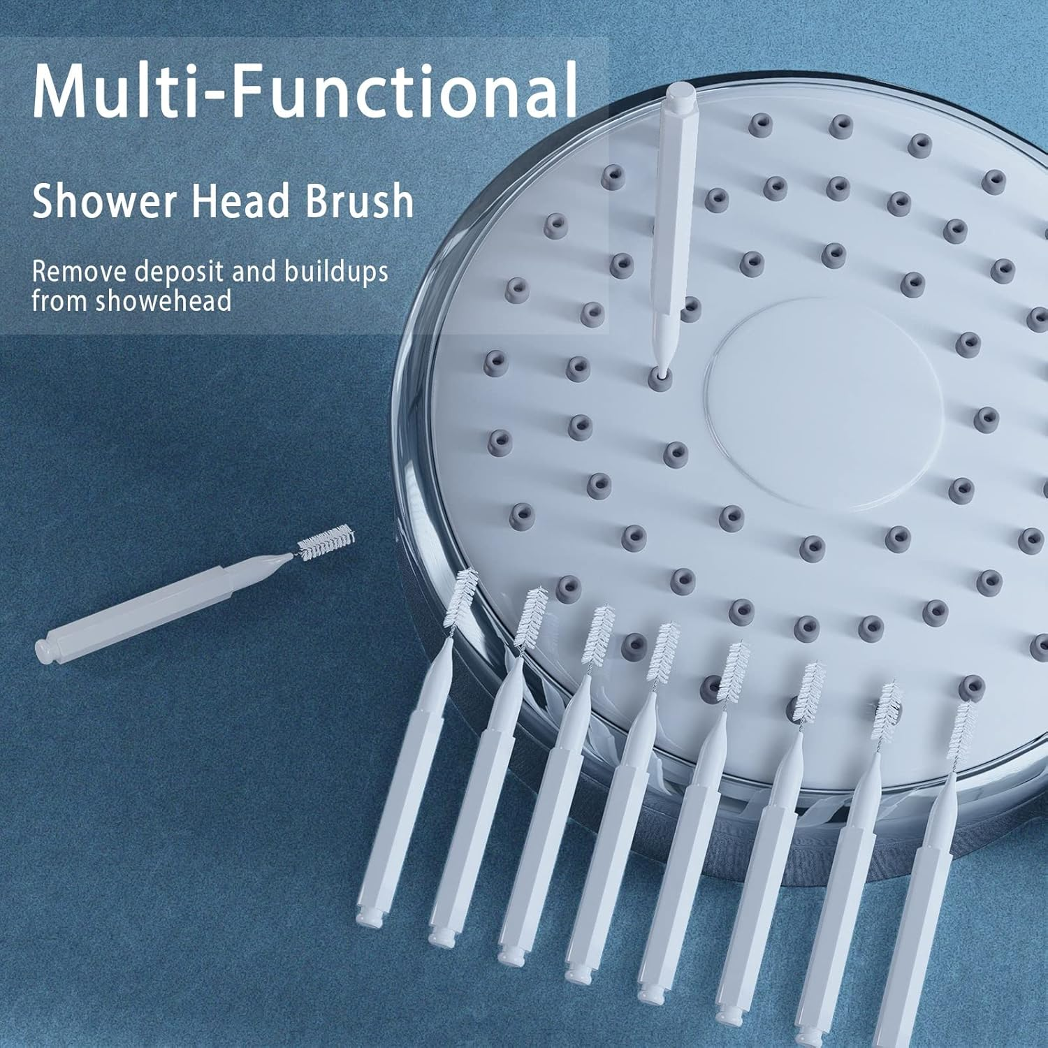 Shower Head Cleaning Brush for Small Hole, Multifunctional Shower Head Cleaner Tool Anti-Clogging Nozzle with Storage Boxes, Showerhead Cleaning Brushes Picks for Household, 20 Pcs