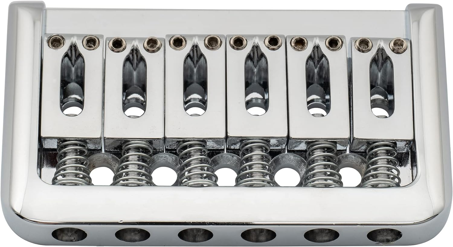 Musiclily 52.5Mm Edged Fixed Hardtail Bridge Non Tremolo Bridge for Strat Tele Style Electric Guitar, Chrome