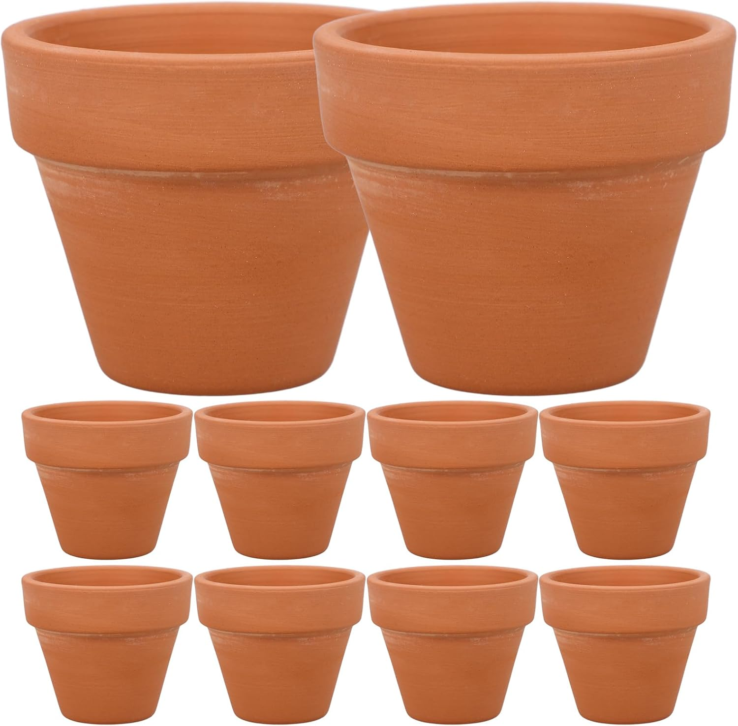 GANAZONO 10 Pack Succulent Cactus Plant Pots Drainage Holes Red Ceramic Flower Pots for Plants