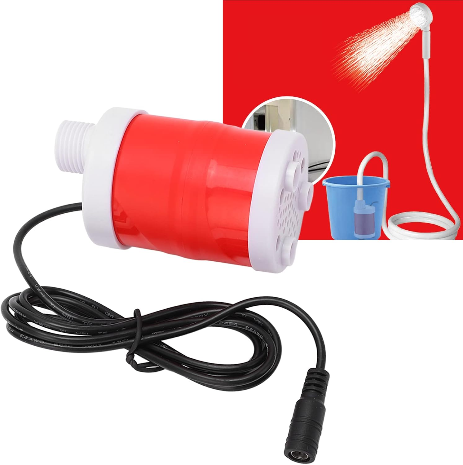 Submersible Pump DC 12V 20W 700L H Low Noise Wide Application for Fish Tank, Water Supply, Outdoor Camping