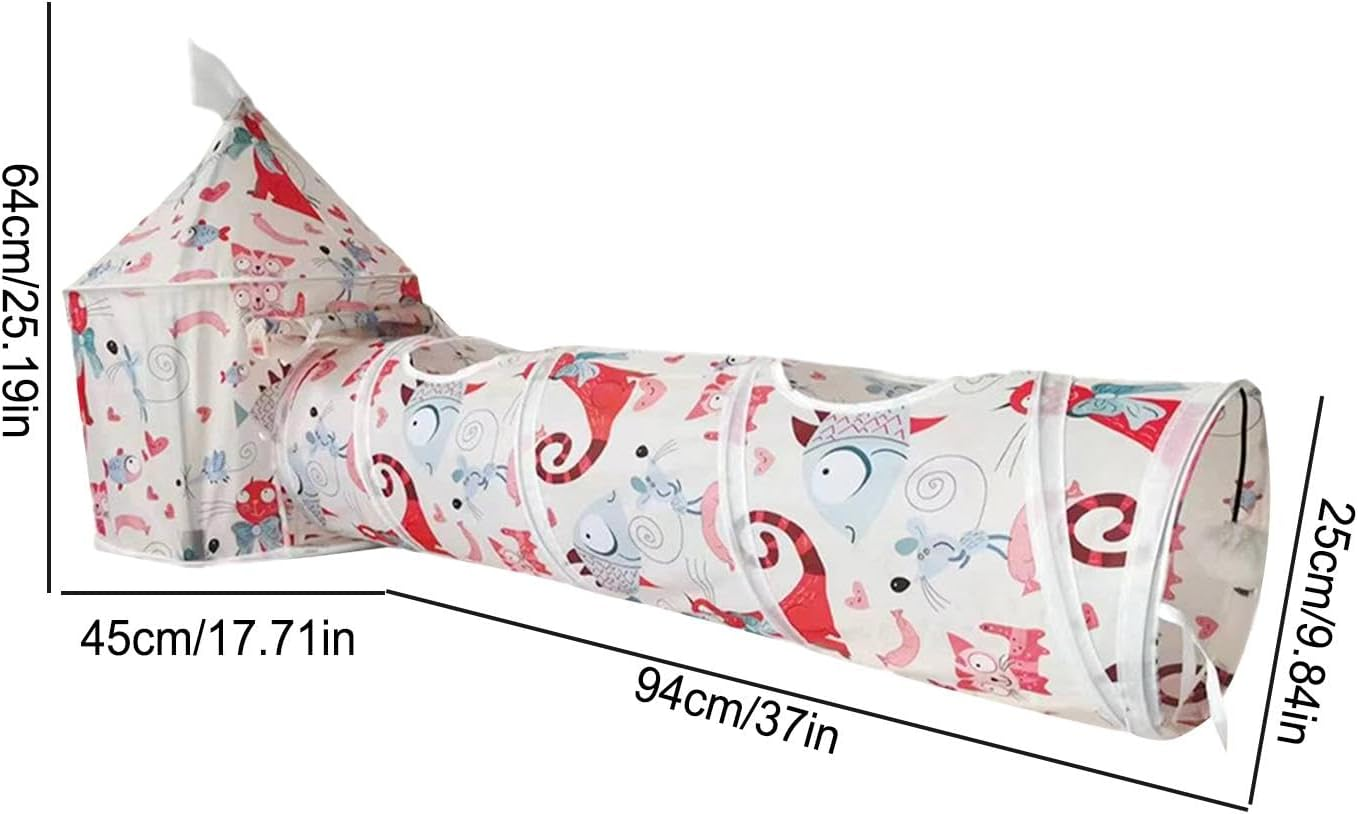 Znutc Pet Cat Tunnel Tube, Folding Puppy Tunnel Tent, Portable Indoor/Outdoor Kennel, Cat Tunnel Tube Tent, Foldable for Easy Storage image number 5