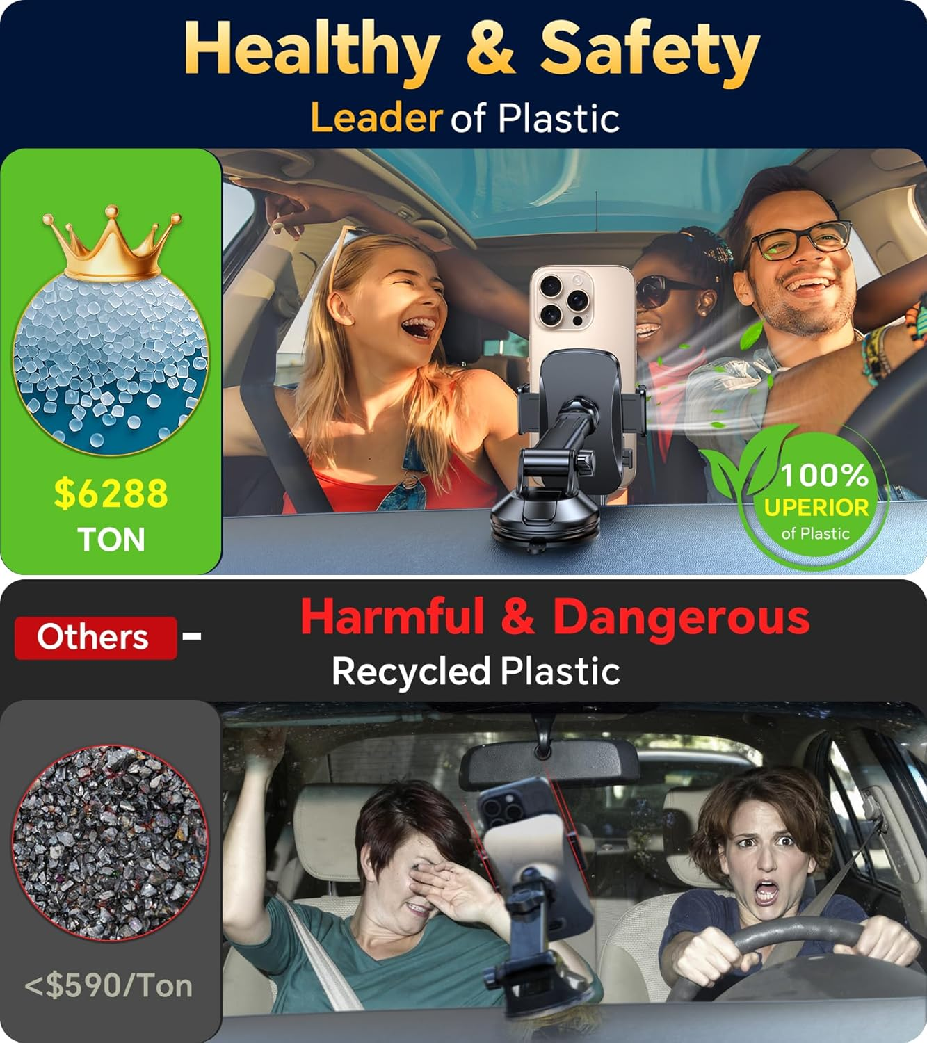 Car Phone Holder Mount【Vacuum Chuck】Cell Phone Car Mount for Dash,Soporte De Telefono Para Carro,Universal Car Phone Mount,Automobile Cell Phone Holder for Iphone and Android Smartphones image number 6