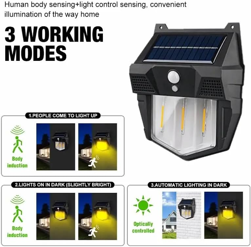 Solar Lights Outdoor, Exterior Waterproof Lanterns,High-Brightness Solar Motion Sensor Lights - 120&deg; Wide Angle, IP65 Waterproof Solar-Powered Outdoor Lamps for Garden, Patio, and Yard (2-Pack) image number 1