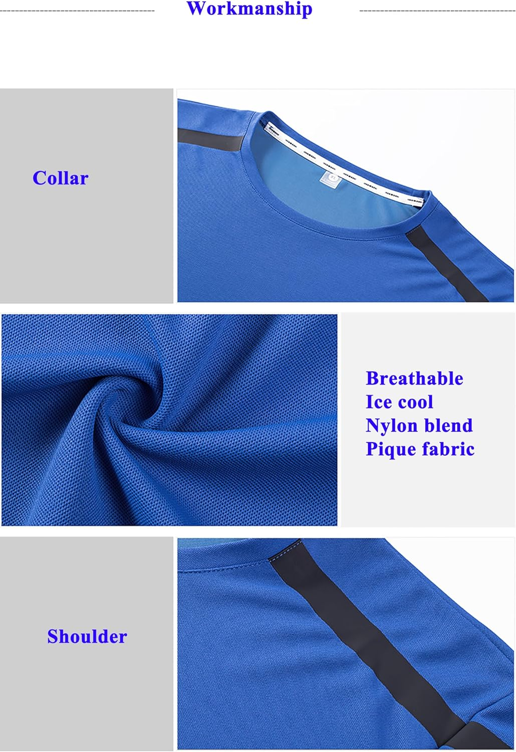 Zingther Men'S Elevated Quick Moisture-Wicking Pique Fabric Tee Shirt for Running and Tennis, Athletic Short Sleeve Gym Sport T-Shirt, 2-Pack image number 4