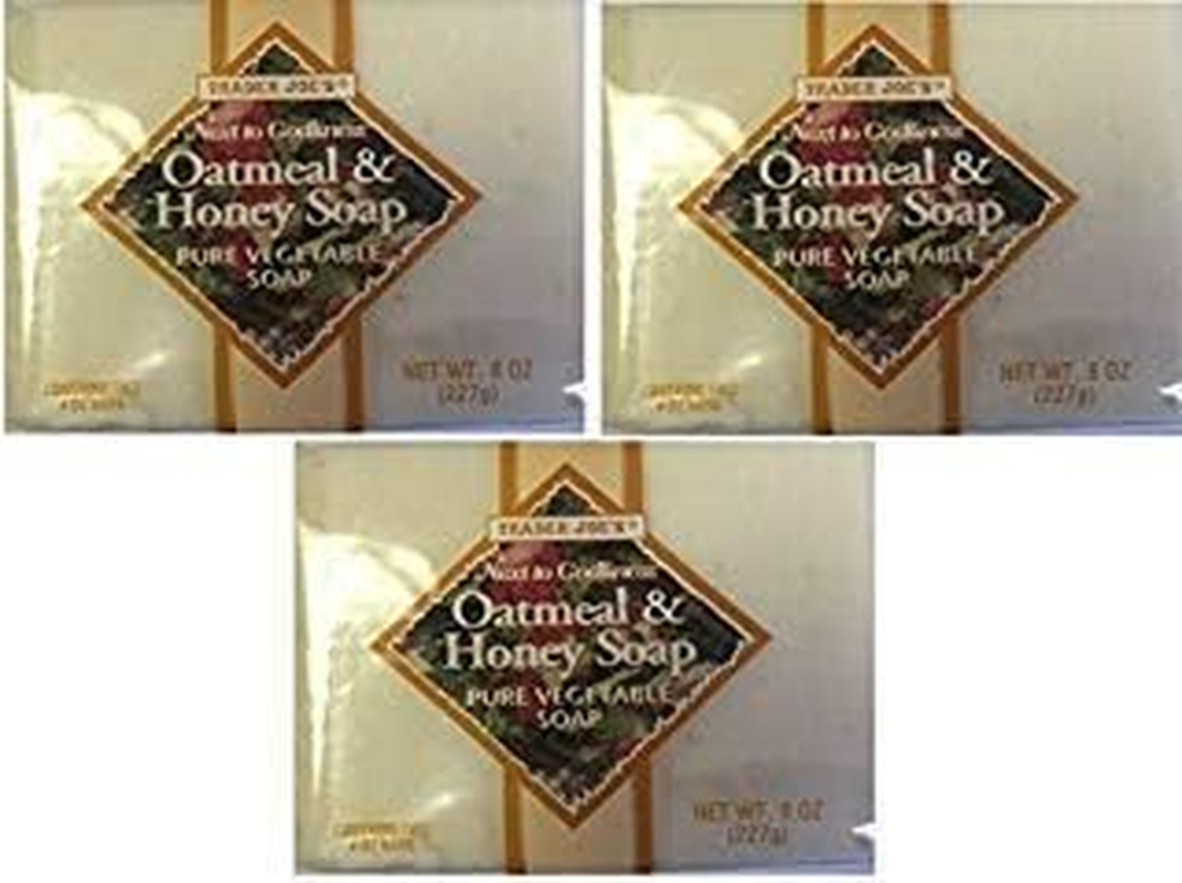 Trader Joe'S Oatmeal & Honey Soap Pure Vegetabel Soap 2 Pack = 4 Bars Total