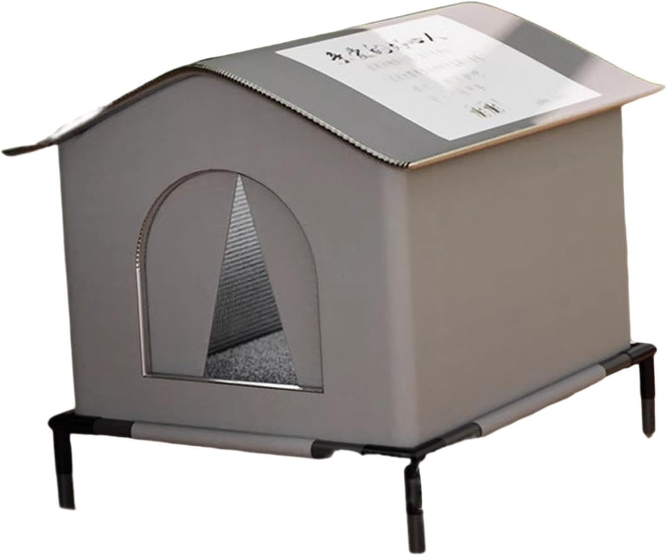 Folpus Outdoor Cat House Kitty Pet House,Pet Supplies,Dog House,Warm and Insulated Cube Cat Shelter Elevated for Porch outside Barn, L