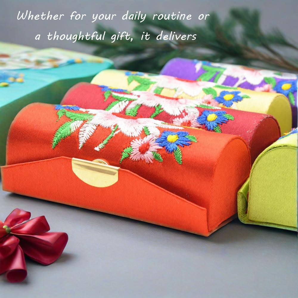 MIAO JIN 12PCS Lipstick Case with Mirror Lipstick Case Storage Case Jewelry Case Cosmetic Case &hellip;, Embroider, Embroidery image number 2