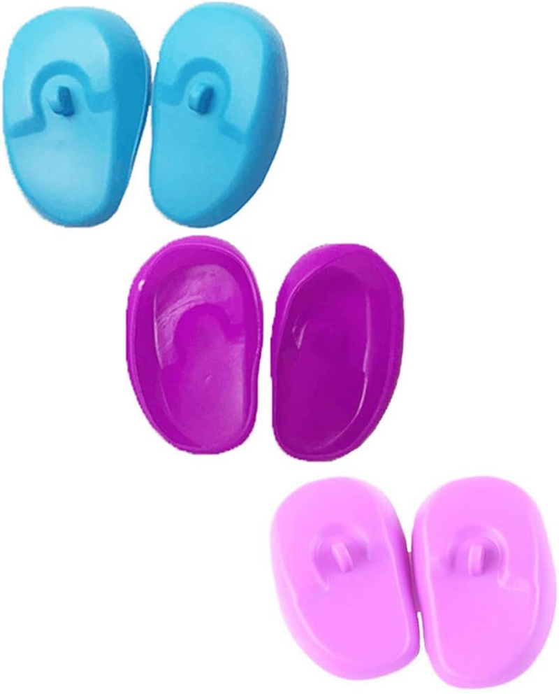 3 Pairs Reusable Soft Silicone Professional Ear Cover Earmuffs Protector Waterproof Hairdressing Ear Caps Beauty Tool for Hair Salon Hair Dyeing Baked Oil Etc image number 4