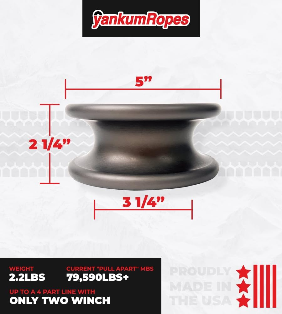 Yankum Ropes Snatch Block Ring, Made in the USA Snatch Block Pulley, Winch Pulley,Winch Snatch Block, off Road Towing Winch Snatch Blocks, ATV Snatch Block, Recovery Snatch Block, Winch Pulley