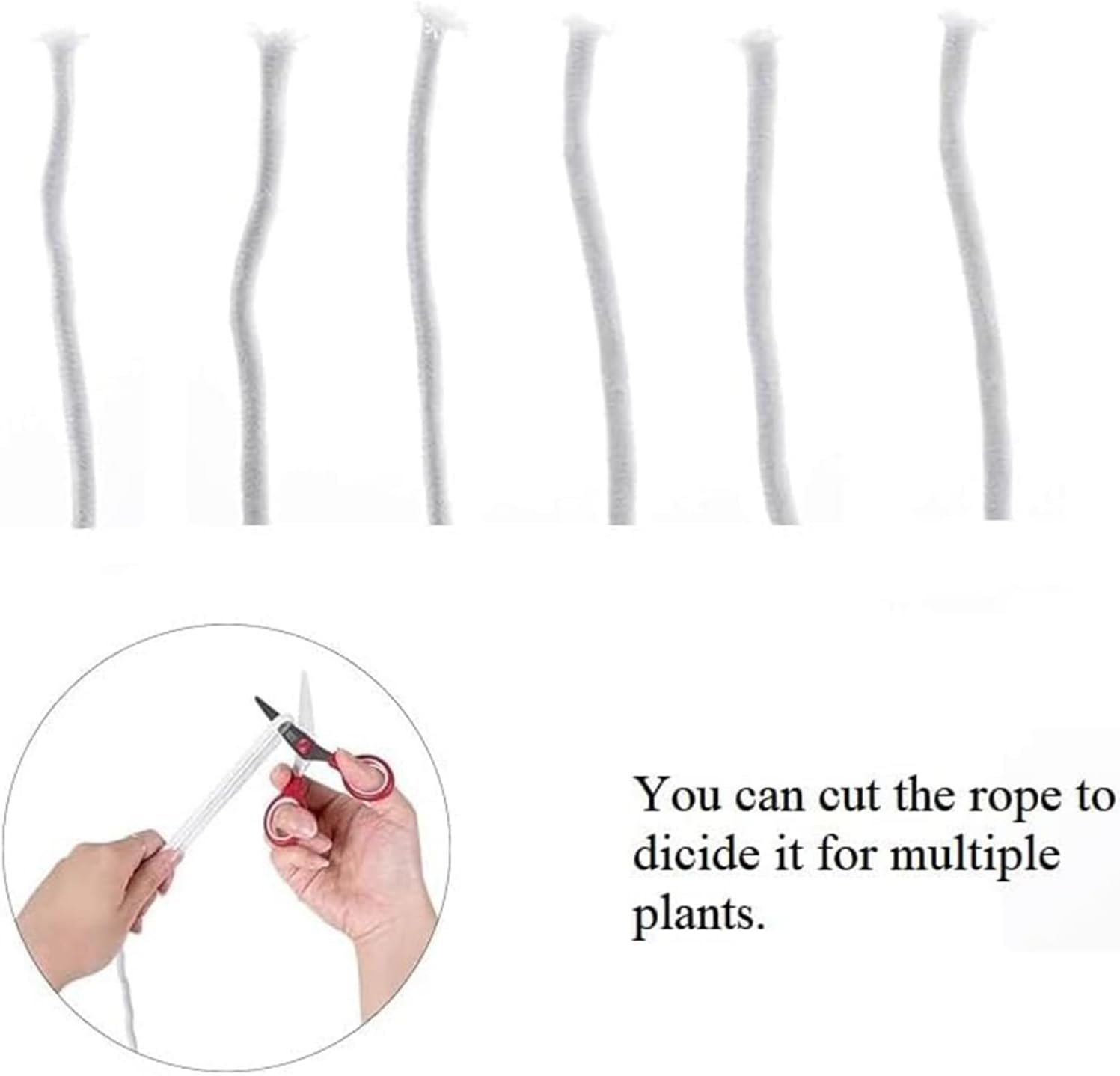 2Pcs 30 Feet Self Watering Capillary Wick Cord, 1/6In Self Watering Rope, Auto Drip Irrigation Water Cotton Rope, Vacation Plant Sitter DIY Self-Watering Planter Potted, Plants Wicking Cord image number 6