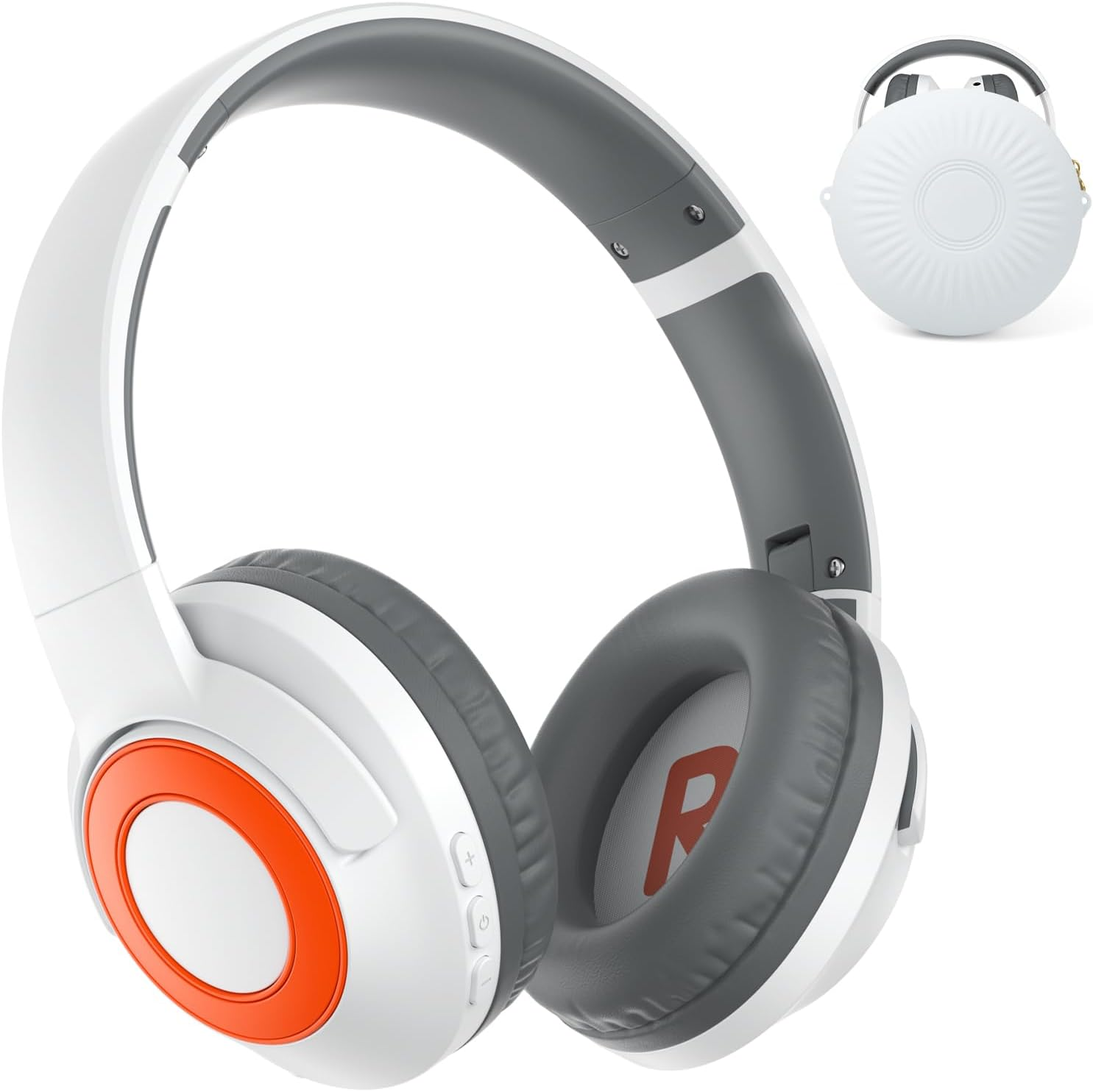 TONOSHARK Kids Headphones Wireless Lightweight, Active Noise Cancelling Headphones for Kids, 60H Playtime, Bluetooth Over-Ear Headset for Home/School/Travel - Includes Portable Case (White) image number 3