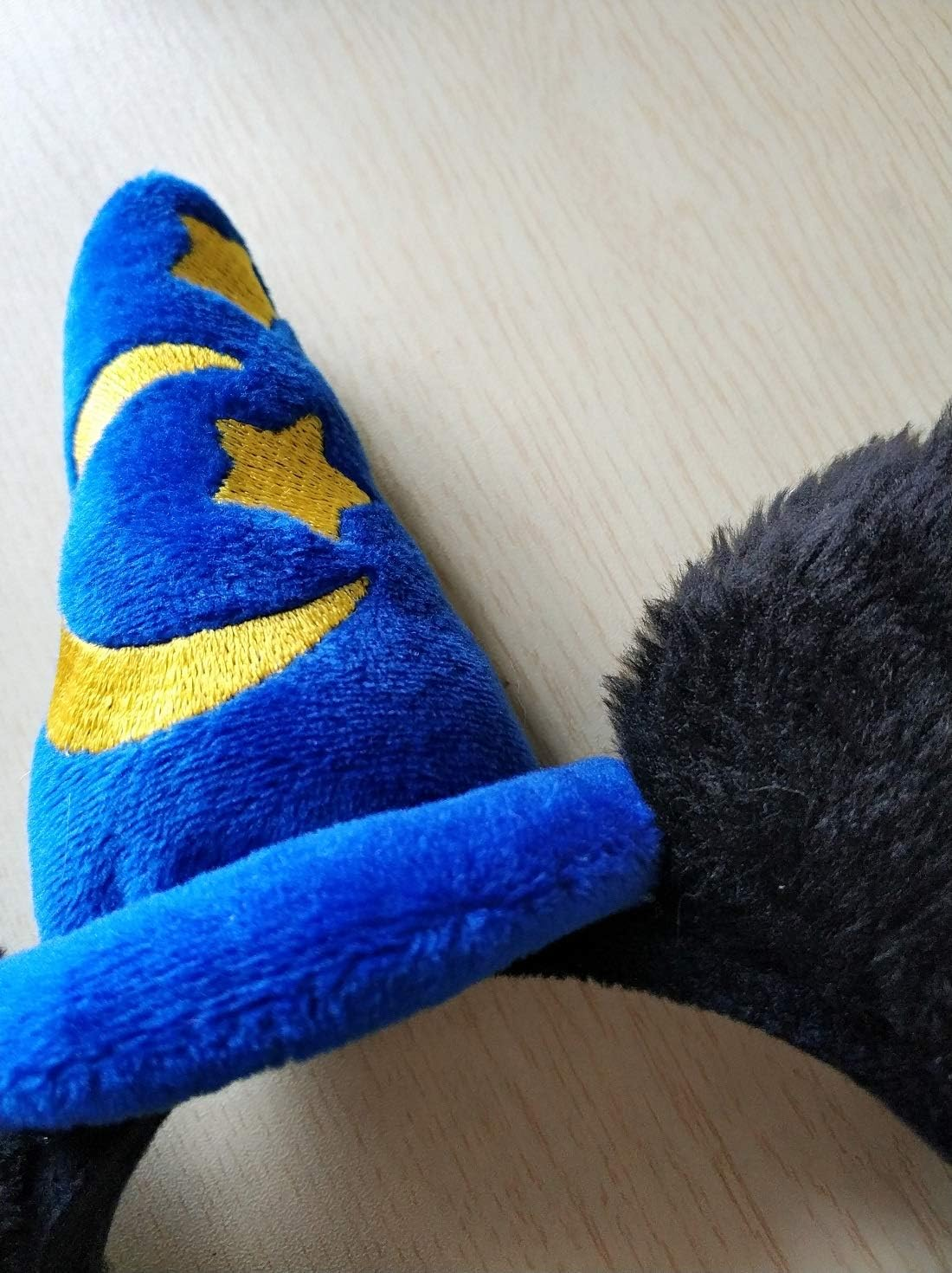 Glitter Black Mouse Ears Headband Sequin Costume MM Butterfly Hair Hoop Adults Women Girls for Family Trip Park Cruise Photo (Yellow Moon Stars) image number 1