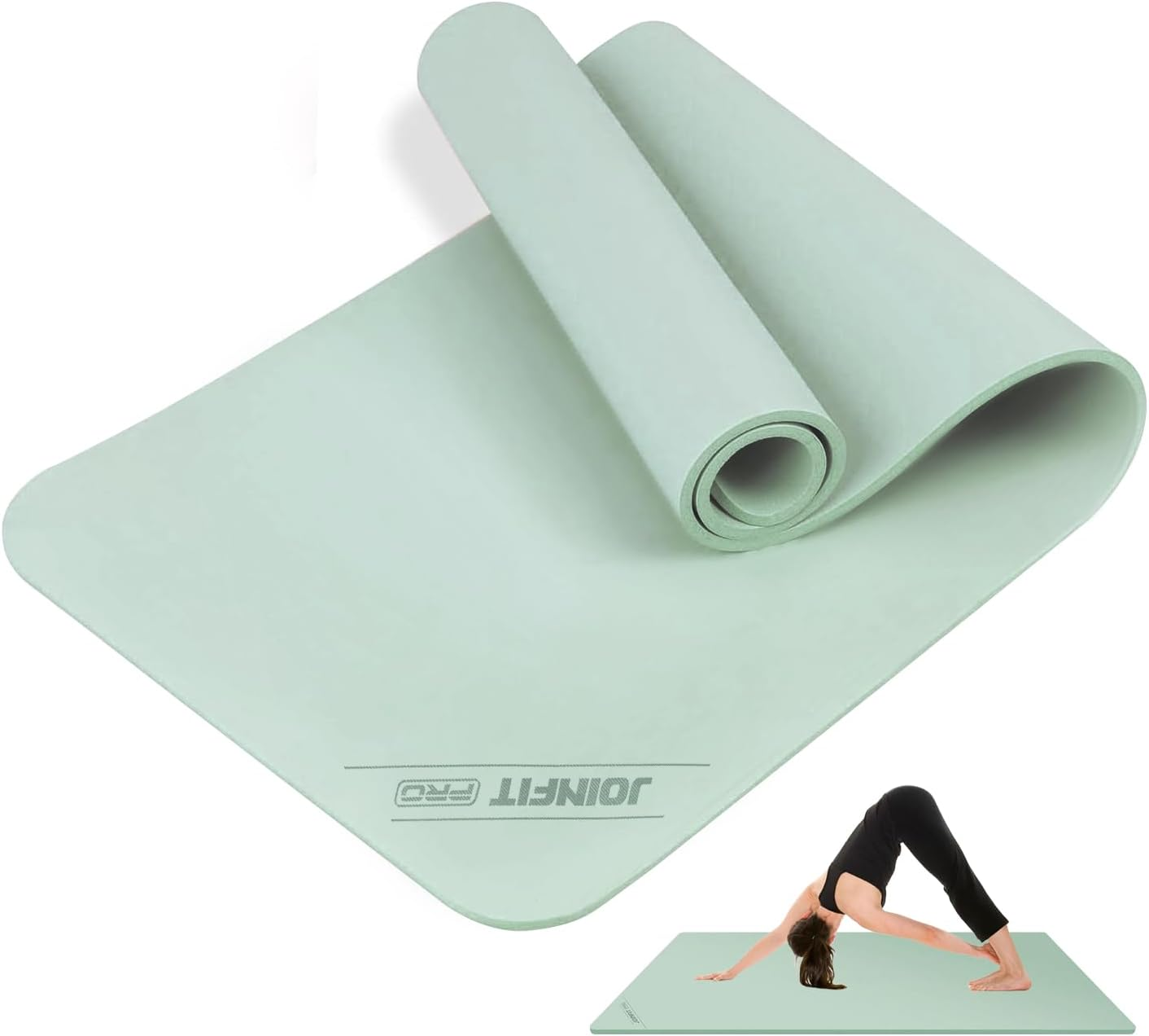 Essential Wide Large Yoga Mat,180Cm X 80Cm X 6Mm, TPE Yoga Mat Non-Slip Textured, High-Density Padding for Knee Comfort, Perfect for Yoga, Pilates,Gym Workouts,Exercise image number 6