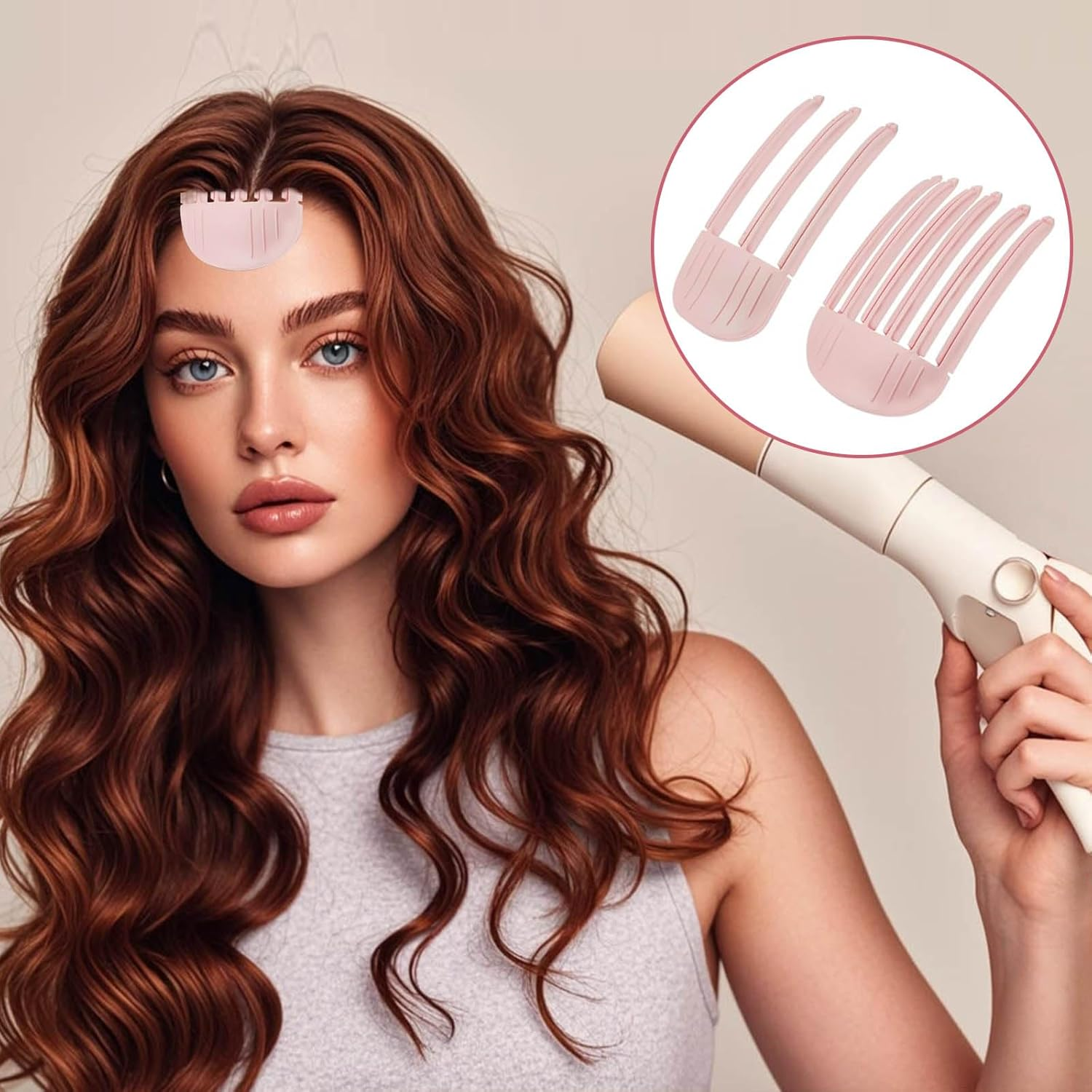 Pack of 2 Volume Clips Hair, Volume Clip for the Hairline, Wind Styling Comb, Volume Clips for Fluffy Bangs, Hair Clip Hairpin Styling Tools for Long and Short (Pink) image number 3