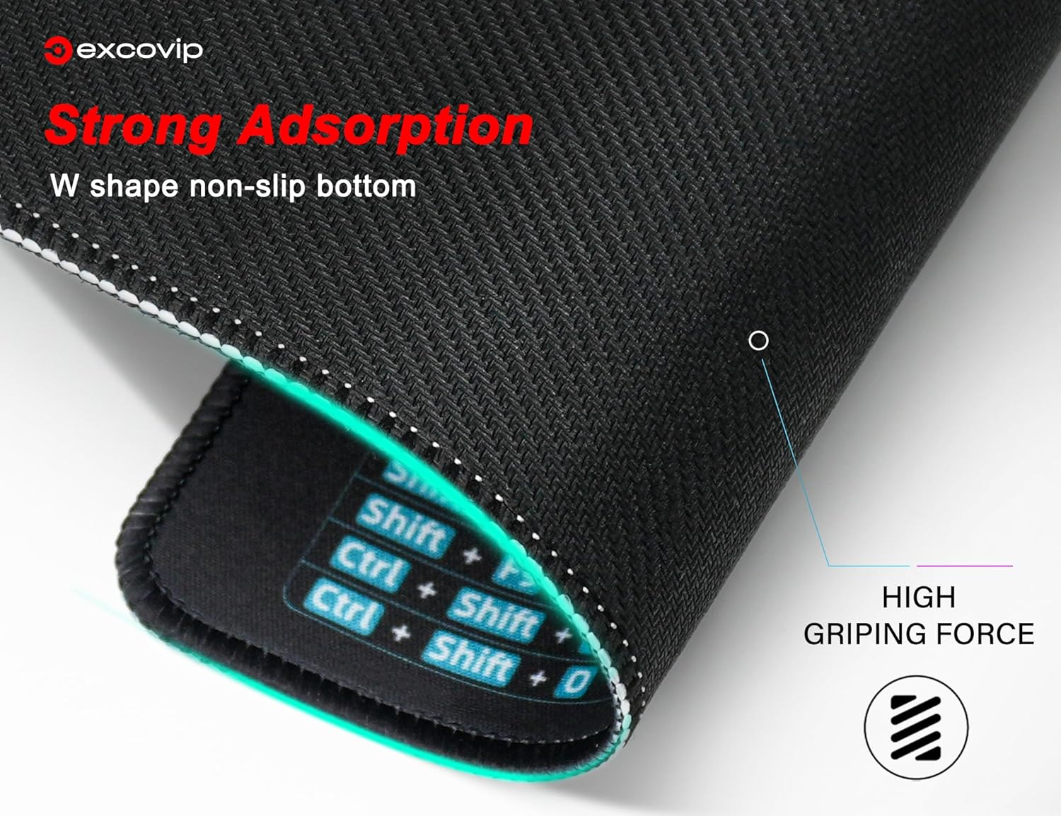 Excovip Excel Shortcut Mouse Pad for Office -31.4X11.7 Inch Large Keyboard and Mouse Pad, Non-Slip Rubber Mouse Mat with Excel Cheat Sheet 0309 image number 5