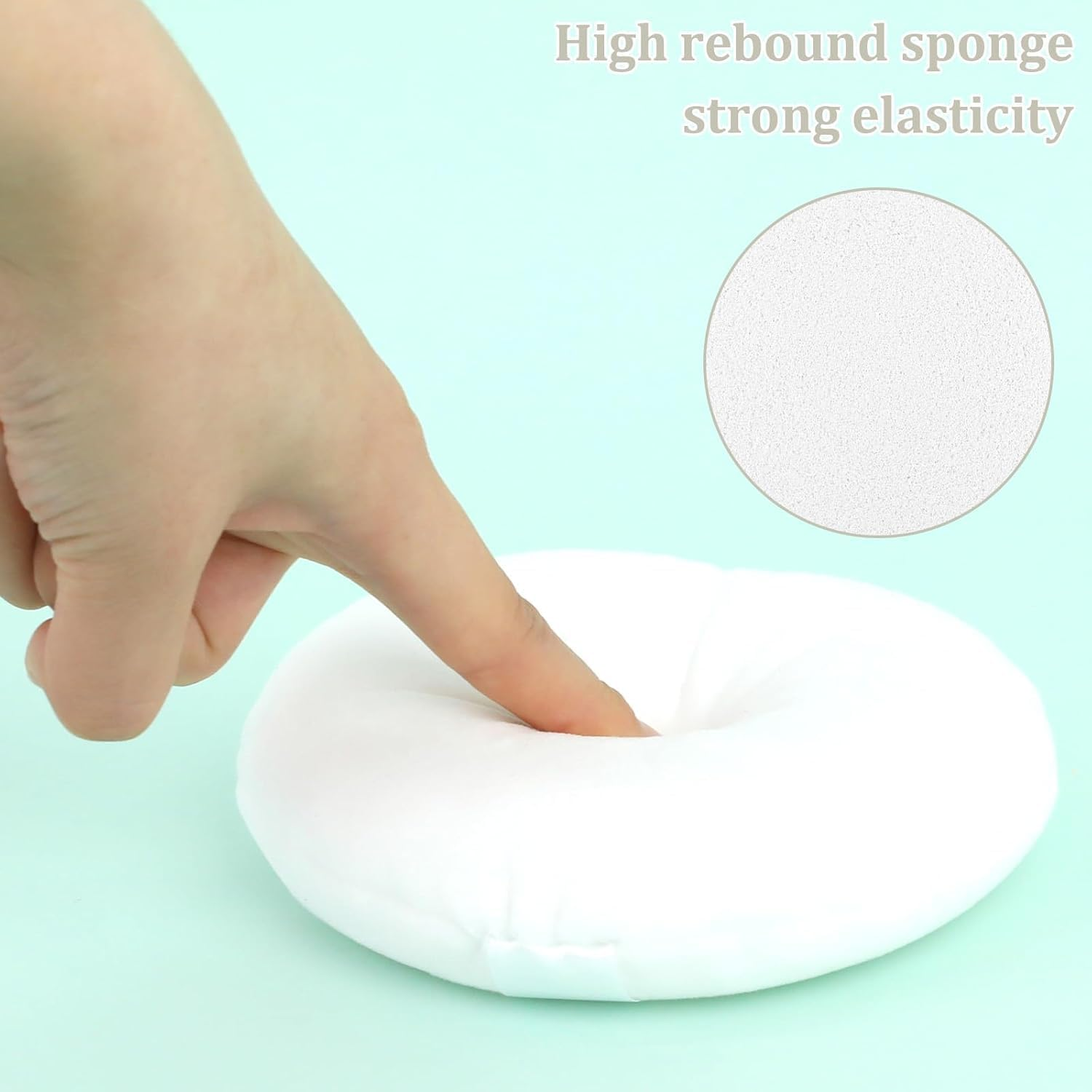 2Pcs 4.13 Inch Body Powder Puff, Soft Velour for Loose Powder - Includes Travel Container, Face & Body Makeup (White ） image number 4