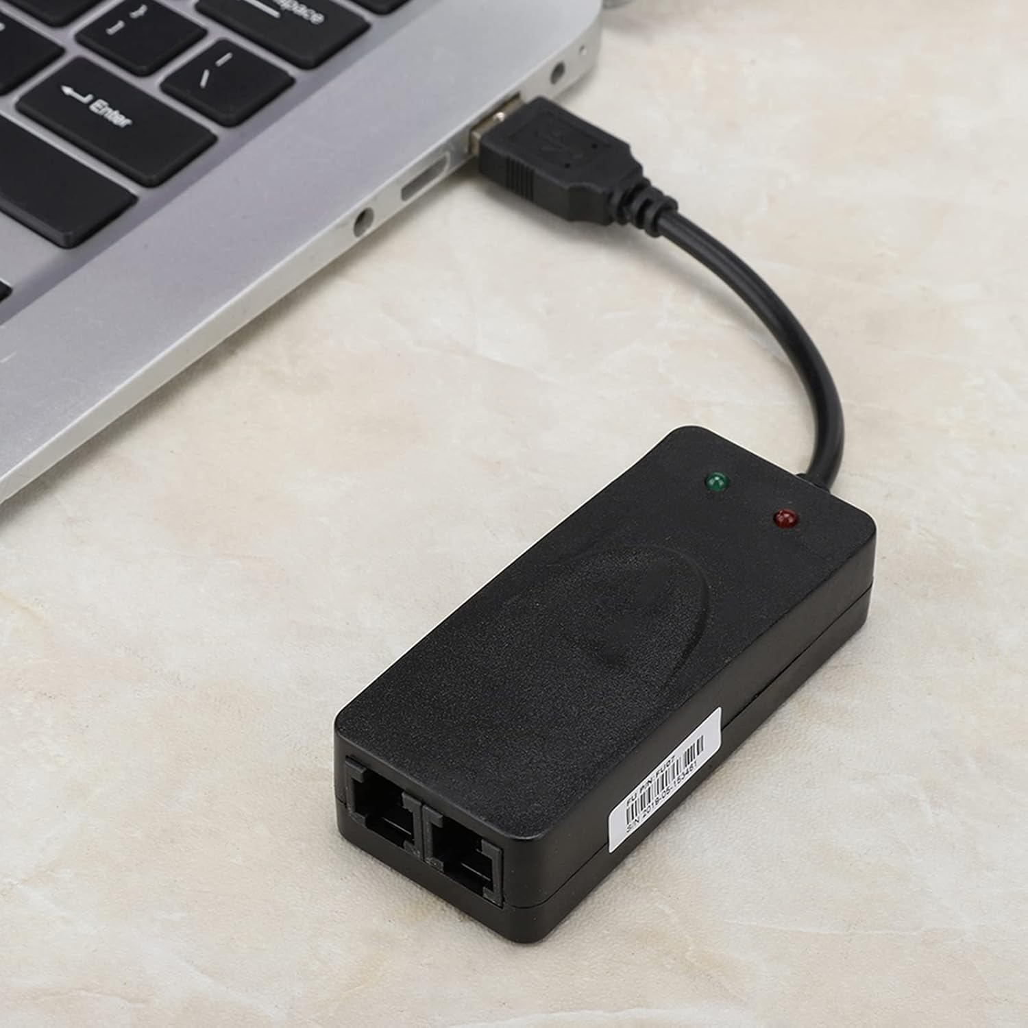 USB 56K Fax Modem, Dual Port USB Modem for Windows (Xp/7/8/10),External USB2.0 Fax Modem with Automatic Dialing & Fax Sending/Receiving image number 3