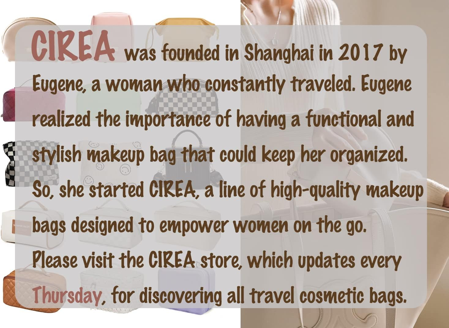 DDPOND Elegant Portable Plaid Cosmetic Bag for Women with Compartments Large Capacity Travel Makeup Bag for Purse (Pink) image number 5