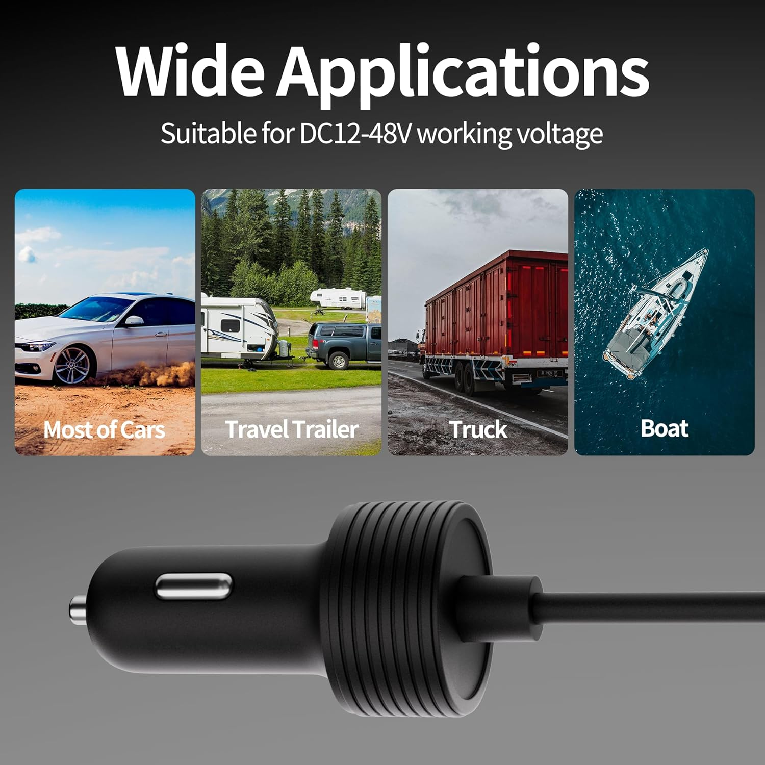 Starlink Mini Cable, 12V Car Adapter 10FT/3M Power Cable for Mini Starlink with Cigarette Lighter Charger, Heavy Duty 16AWG Waterproof DC Power Cord image number 5