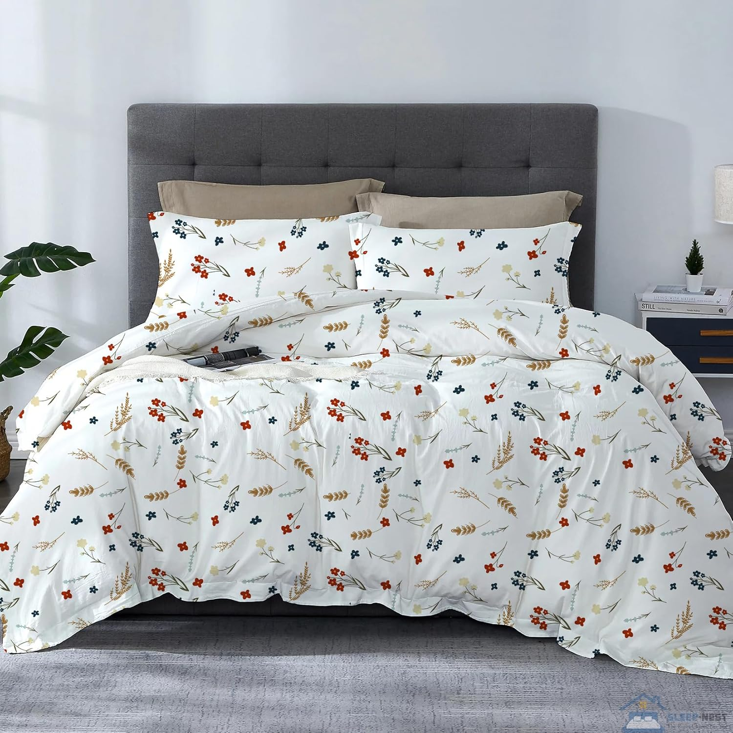 SLEEP-NEST Hotel Luxury Duvet Cover King Size 104"X90", 3 Piece All-Season Bedding Set with Zipper Closure & Corner Ties, 100% Egyptian Cotton, 600 TC, Extra Soft & Breathable Cover &ndash; Light Blue image number 4