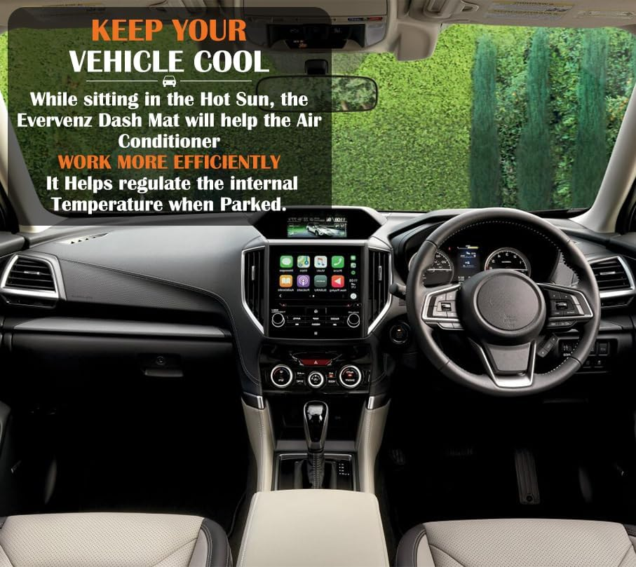 Evervenz Dash Mat for Subaru Forester 2019 2020 2021 2022 2023 2024 Leather（Without HUD） Dash Cover Dashboard Cover Forester02 image number 2