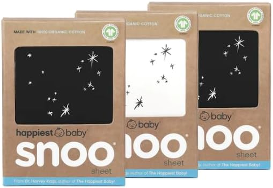 Happiest Baby SNOO Bassinet Fitted Sheet - 100% Organic Cotton Nursery Bedding - Fits SNOO Sleeper Crib Mattress (Teal Galaxy)