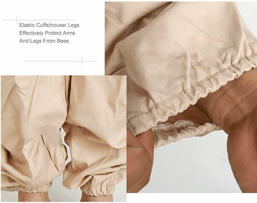 Full Beekeeping Suit Bee Suit Heavy Duty with Leather Ventilated Keeping Gloves (L with Gloves) image number 1