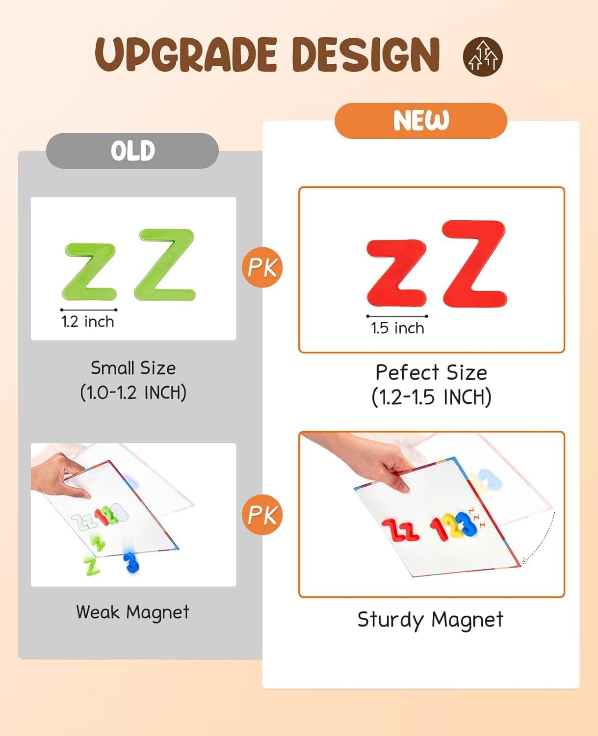 104 Pieces Magnetic Letters Numbers Alphabet Fridge Magnets ABC 123 Preschool Educational Learning Plastic Colorful Toy Set Uppercase Lowercase Math Symbols for Toddlers Kids image number 5