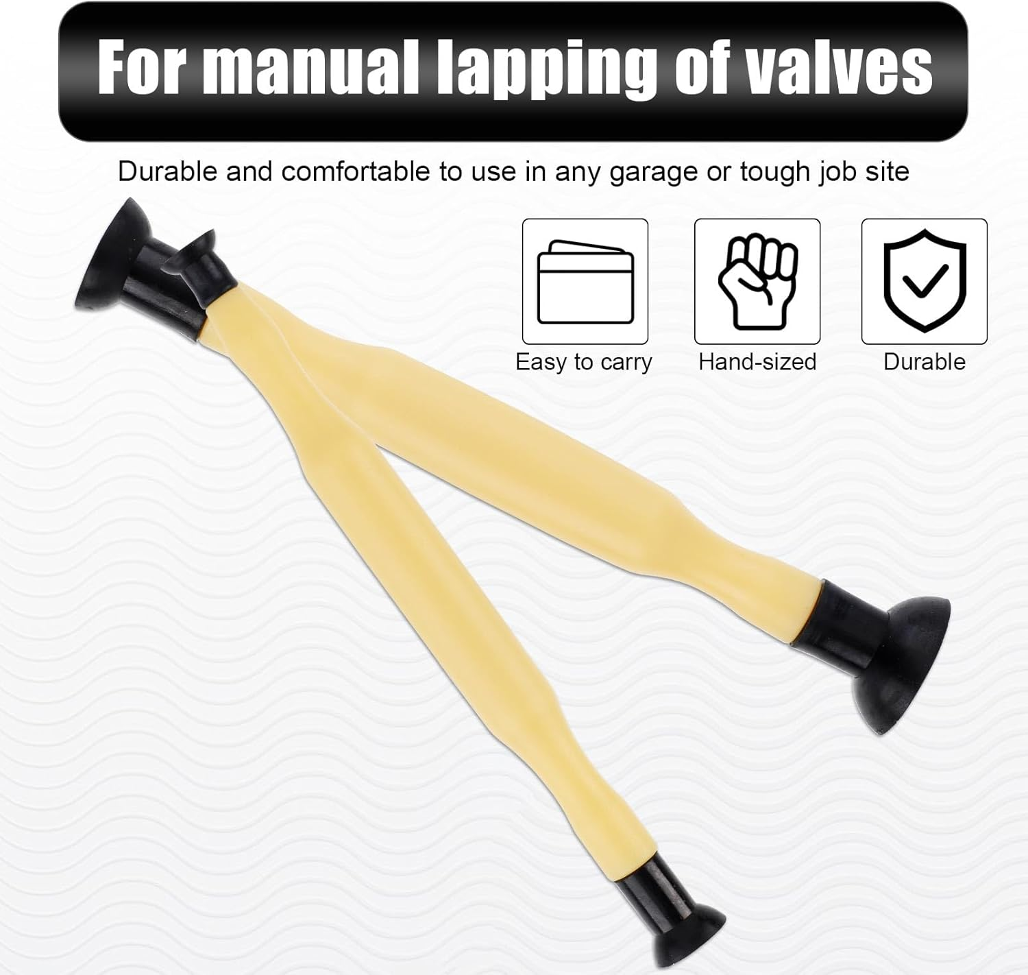 Gosknor 2Pcs Valve Lapping Tools, 2 Size Durable Valve Grinding Tool with Suction Cup and Comfortable Handle Valve Spring Compressor Tools Practical Maintenance and Repair Accessories image number 2