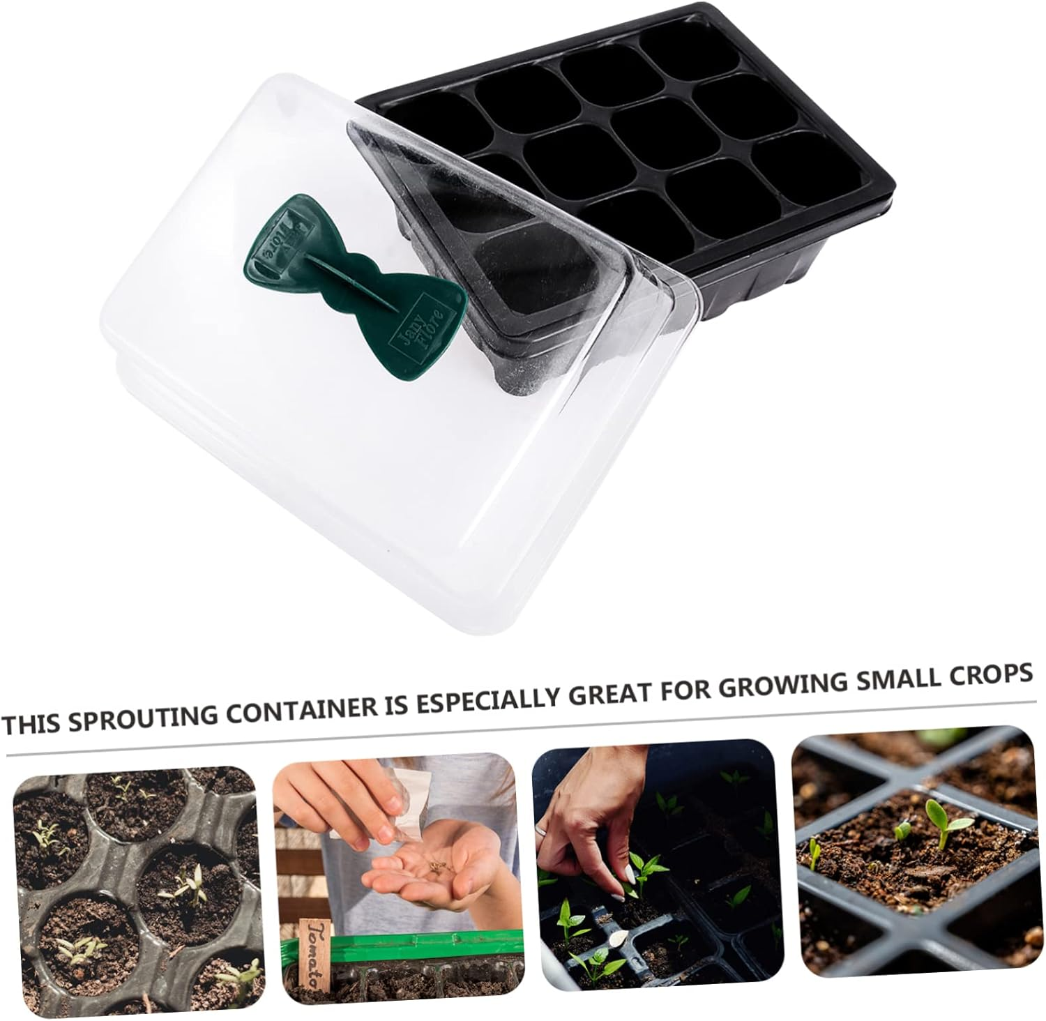 2Pcs Breathable Seedling Box Plant Sprouting Box Lids Seed Sprouting Stand for Gardening Accessory image number 3