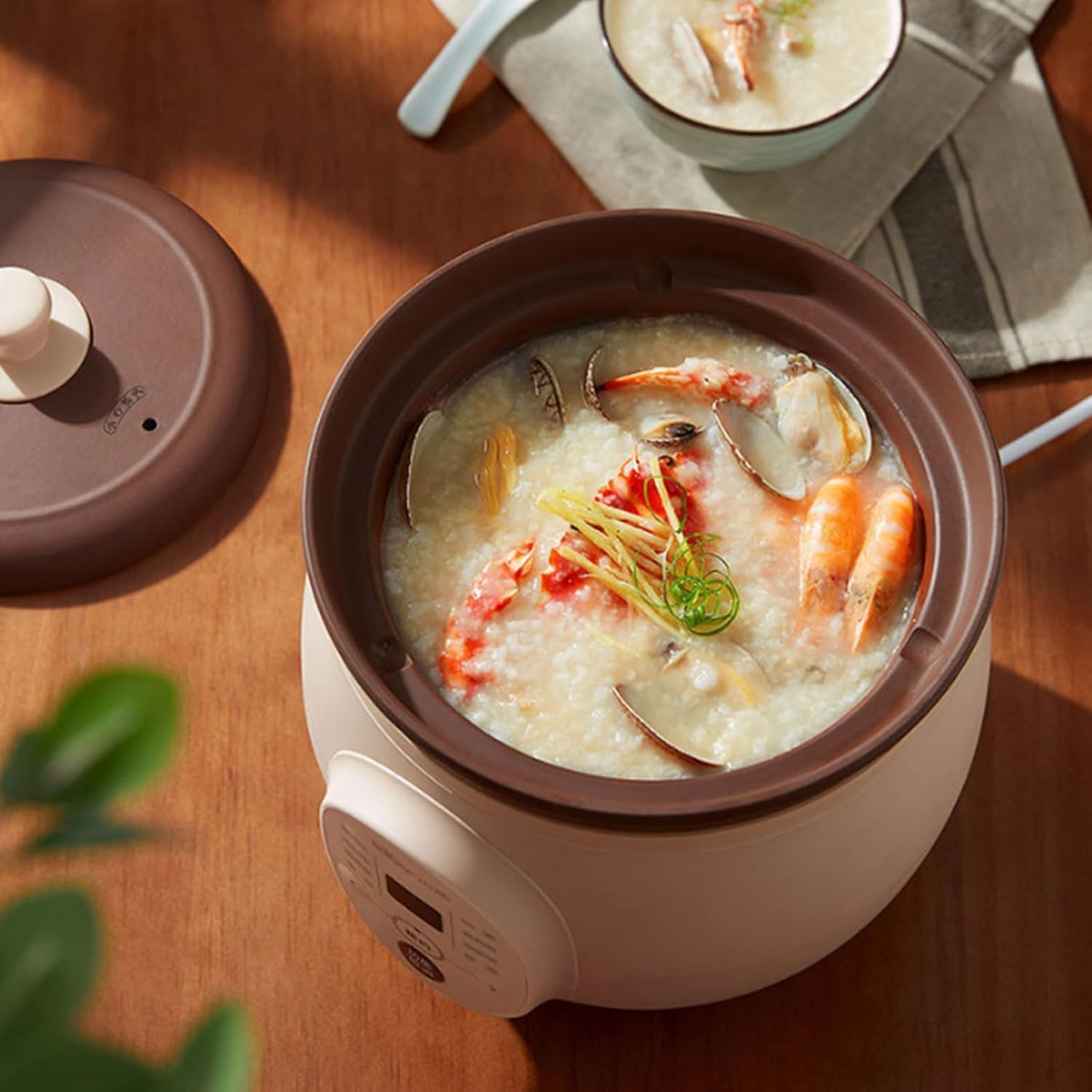 2L Electric Stew Pot,Home Multifunctional Auto Slow Cooker Ceramic, Energy Saving, 9.5 Hours Reservation, 8 Menus Healthy Cooker, Suitable for Stewing Soup, Bird'S Nest, Baby Porridge image number 2