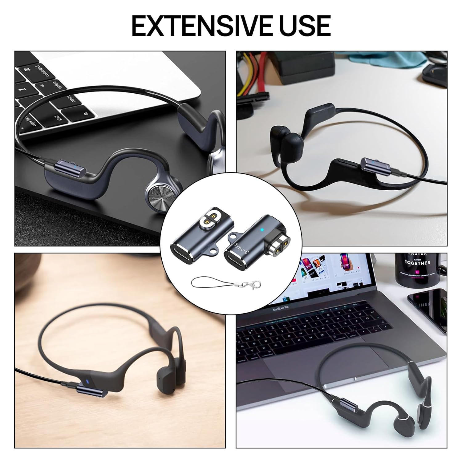 2Pcs Type-C Magnetic Charger Adapter Compatible for Shokz Openrun Pro 2, USB C Headphone Adapter Charging Converter for Aftershokz Aeropex, Shokz Openrun, Openrun Pro, Openrun Mini image number 3