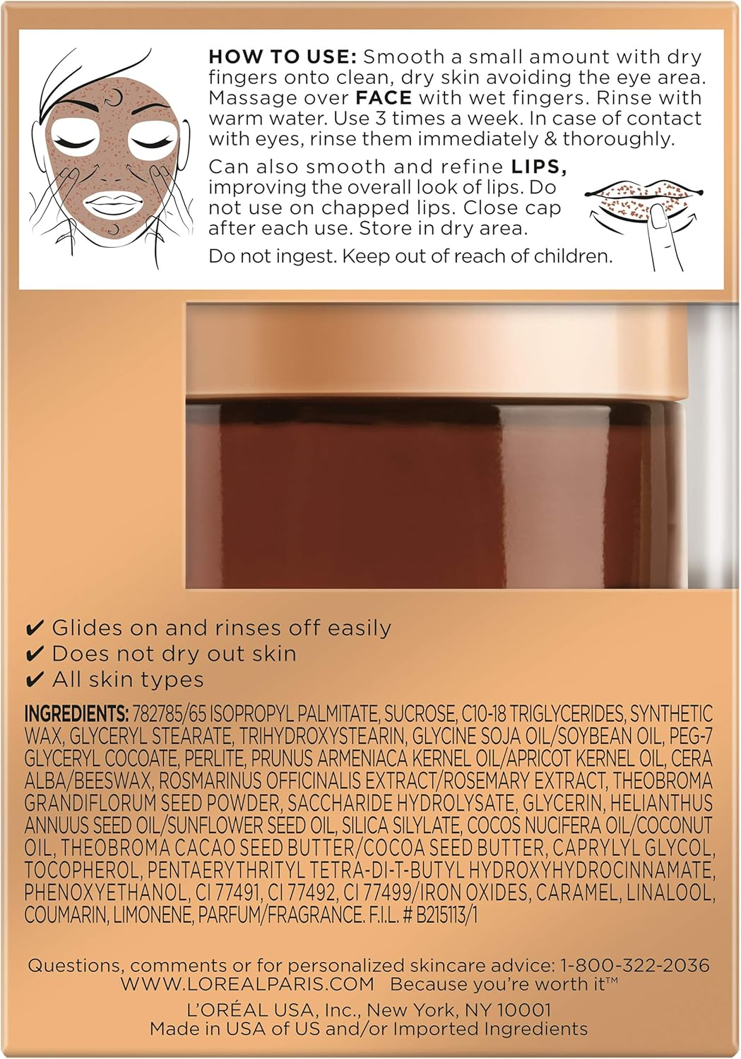 L&rsquo;Or&eacute;al Paris Pure Sugar Scrub Nourish and Soften, 1.7 Oz.