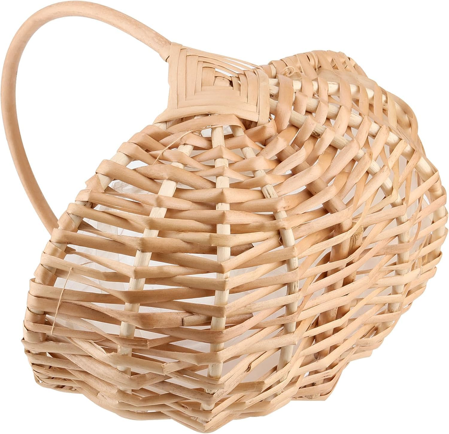 Handwoven Rattan Basket - Vintage Style Woven Picnic Basket with Handle, Small Flower Girl Basket for Floral Arrangements, Fruits, Bread Storage & Outdoor Gatherings image number 6