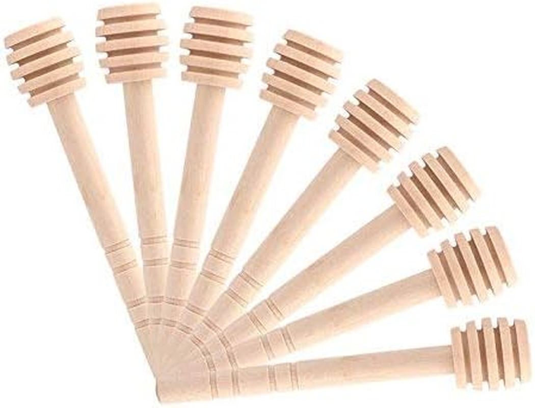 50Pcs/Set Household Wooden Portable Mini Jam Honey Dipper Jar Dispensing Collecting Stirring Rod Stick Mino Dispense Drizzle Honey (8CM) image number 1
