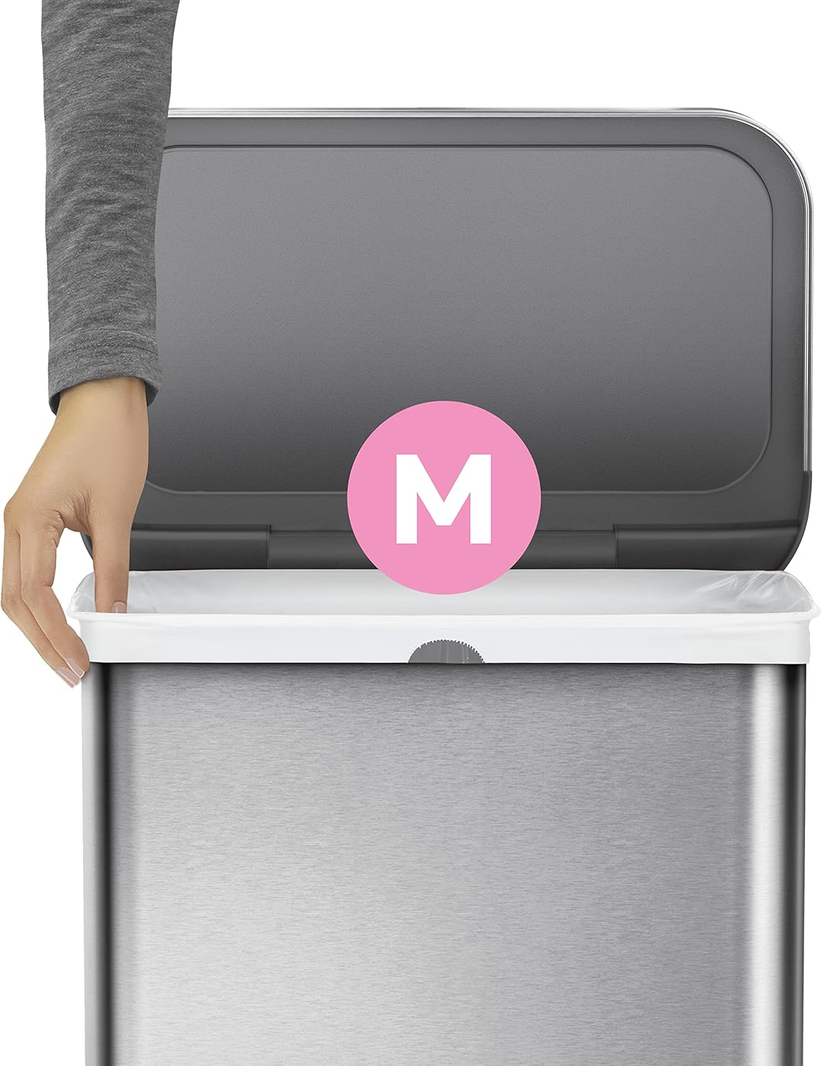 Simplehuman Code M Custom Fit Drawstring Trash Bags in Dispenser Packs, 45 Liter / 11.9 Gallon, White 20 Count (Pack of 5) 100 Liners