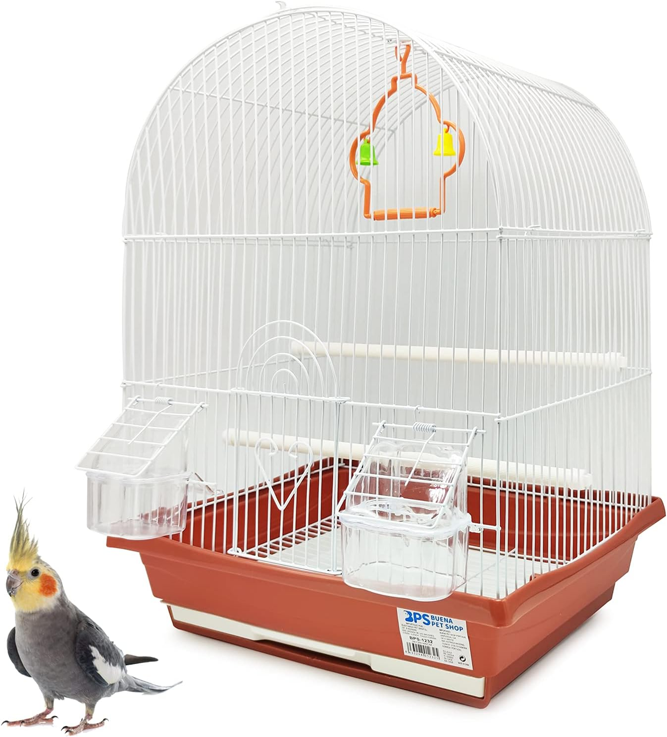 BPS Bird Cage for Budgies, Canaries with Feeding Bowl, Drinker, Jumping Swing for Peace, Random Color BPS-1232 image number 6