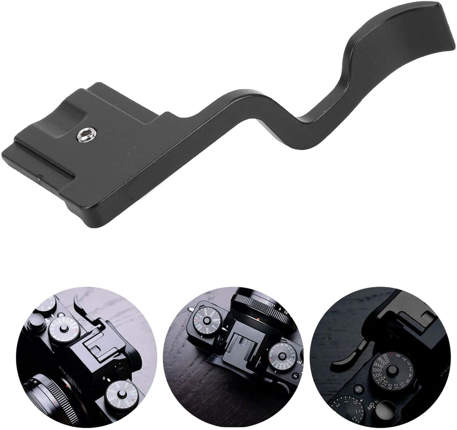 Thumb Grip, Aluminum Alloy Thumb up Hand Grip for Fuji XT30 Camera Accessories (Black) image number 5