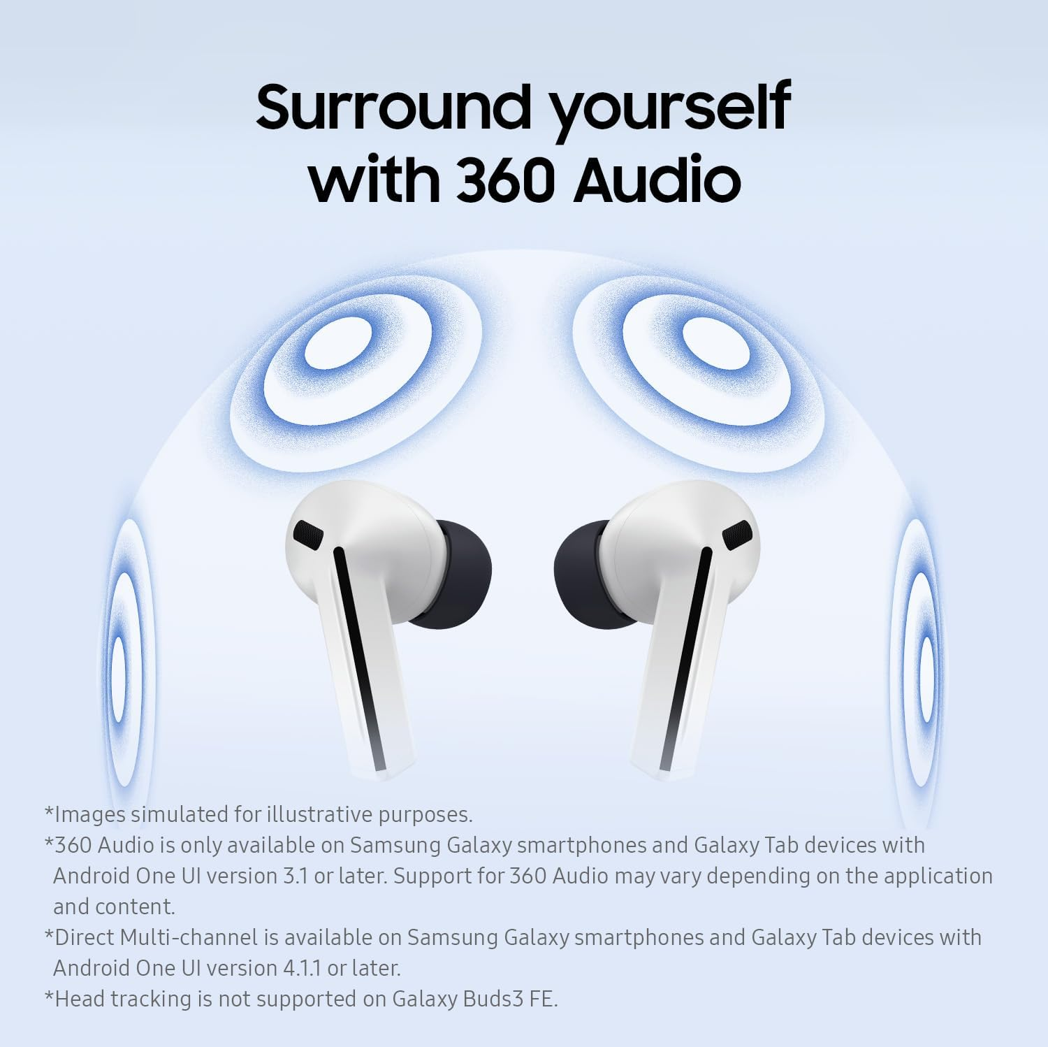 Samsung Galaxy Buds3 FE (2025), Wireless Earbuds, 360 Audio, Active Noise Cancelling, Black [AU Version] image number 1