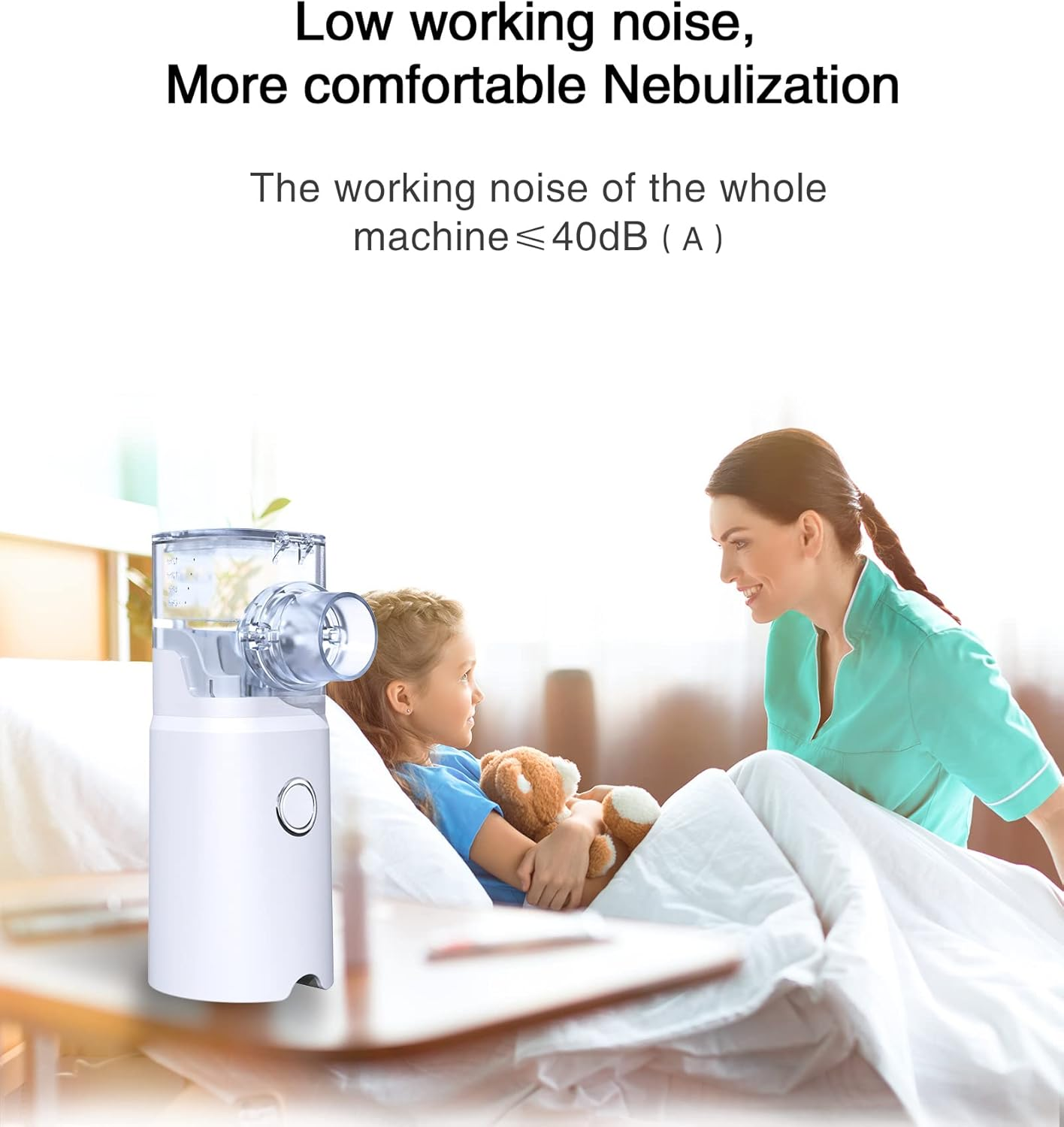 Handheld Mesh Inhaler Automatic Inhalators for Adults and Children Mini Ultrasonic Humidifier for Home and Rechargeable Travel Use Mesh Inhalators with Masks and Mouthpieces image number 2