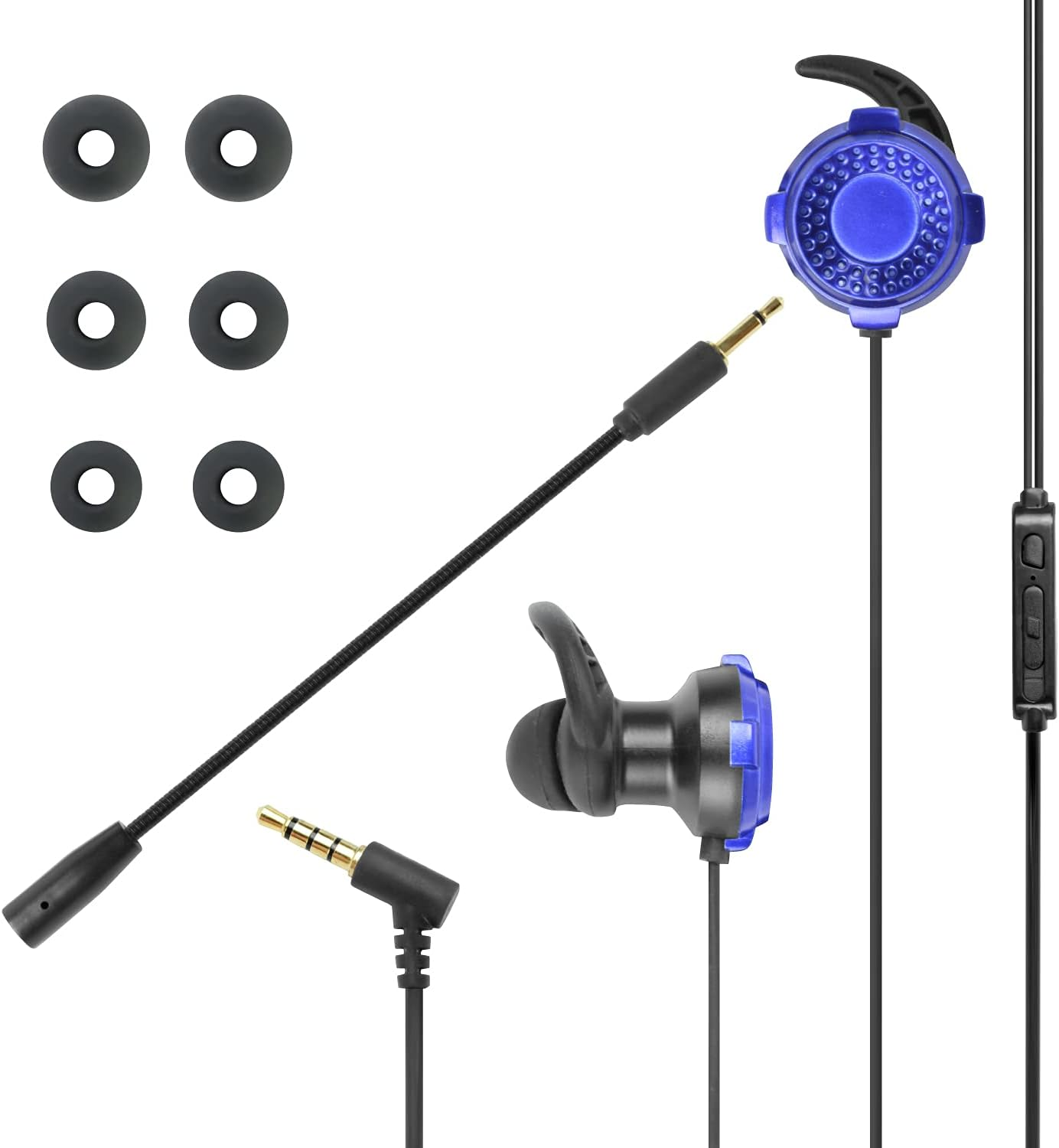 Gaming Earphones Compatible with Many Models Gamers Canal Earphones (Blue) - Switch - PS4 - PS5 - Blue image number 4