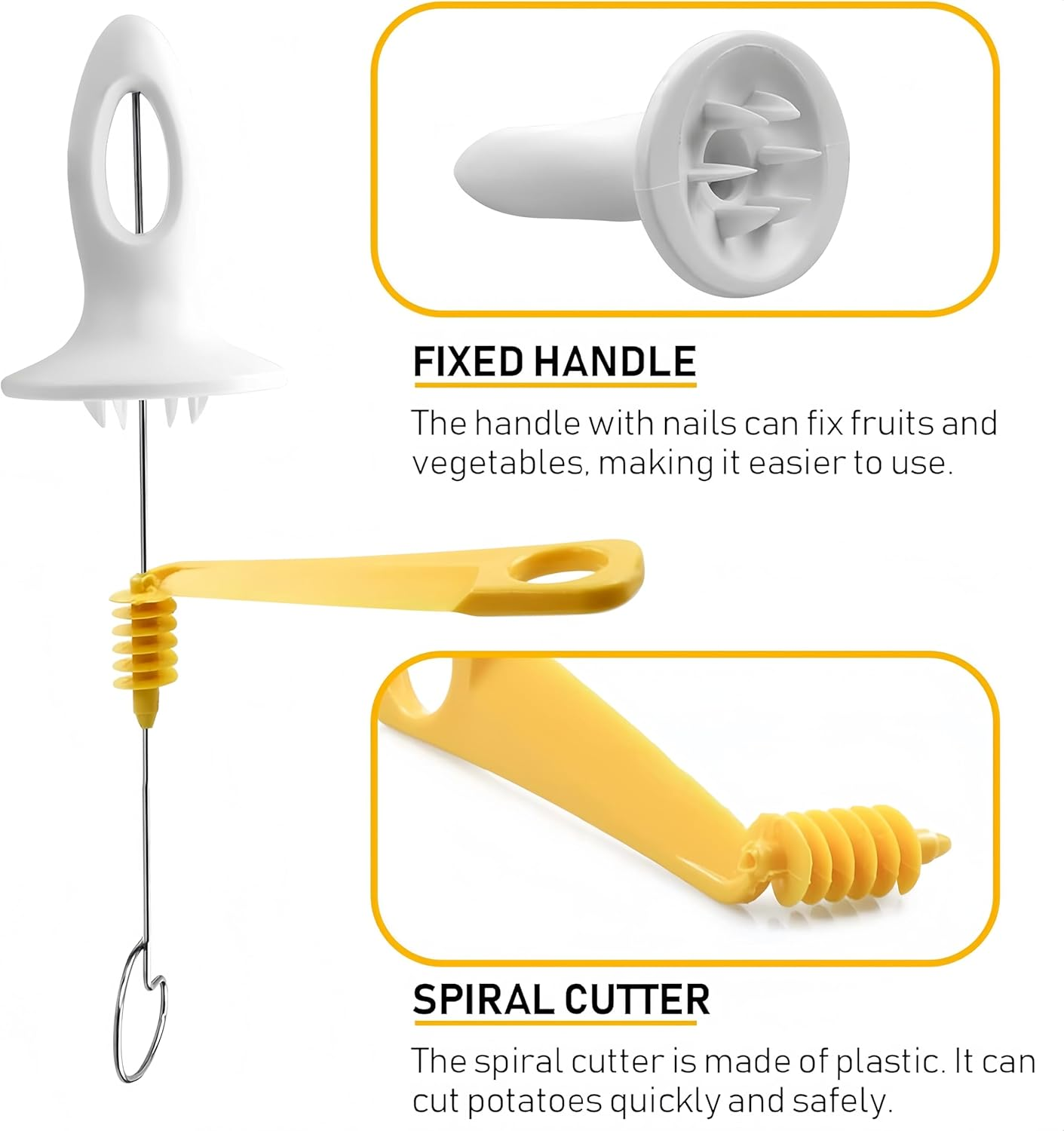 Febohao Potato Spiral Cutter Mandoline Slicer Vegetable Chip Cutter Kitchen Tool for Cucumbers Radishes and Spiral Vegetables image number 3