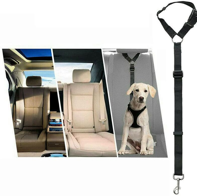 Dog Pet Safety Seat Belt Clip for Car Vehicle Seatbelt Adjustable Harness Lead - Durable Oxford Harness Lead Clip for Dogs & Cats - Green image number 6