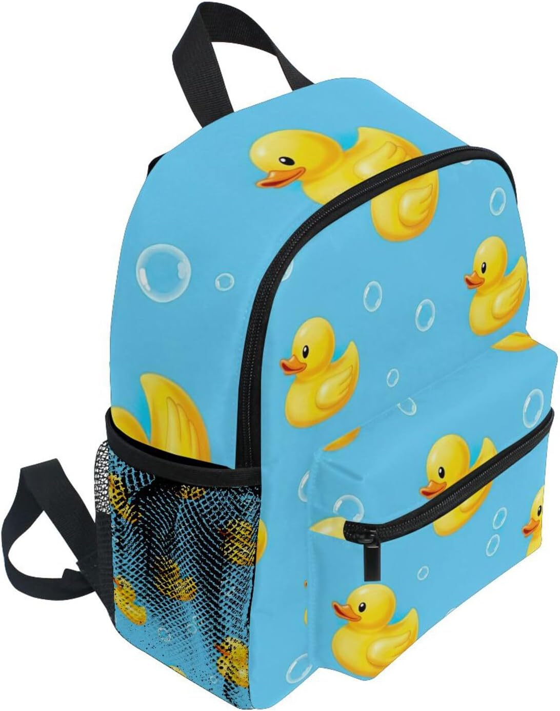 RPLIFE Cute Yellow Ducks Blue Toddler Girl Backpack with Name Tag, Mini, 3-8 Years image number 6