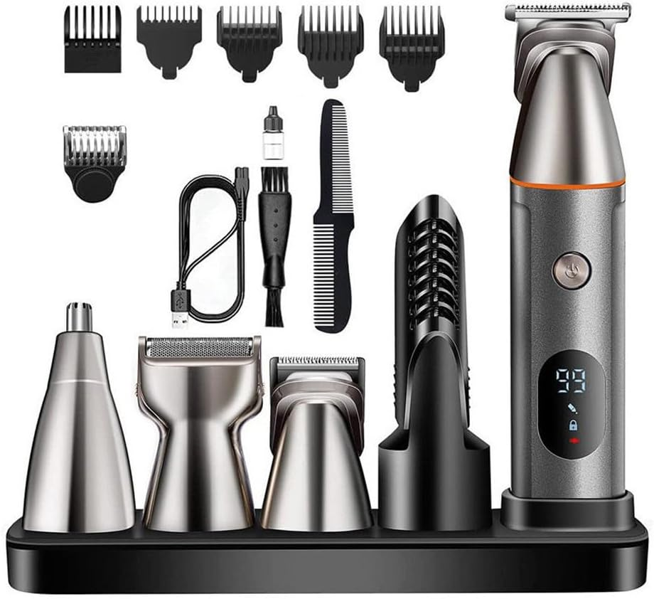 OZSTOCK 4-In-1 Electric Hair Clipper & Grooming Kit - LCD Display USB Rechargeable Trimmer with 4 Attachments (Beard/Nose/Body/Hair) - Professional Stainless Steel Shaver for Men image number 5