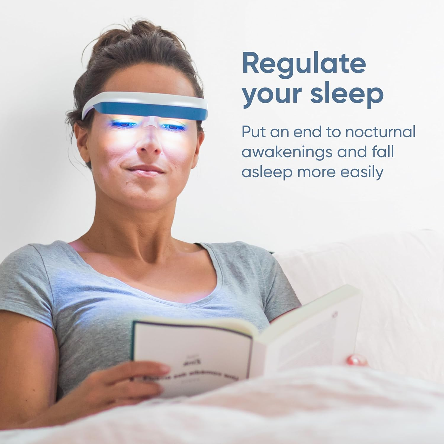 Luminette 3 Light Therapy Glasses - Wearable Light Therapy Lamp - Blue Enriched White LED Sunlight Lamp - Natural Relief for Sleep Problems, Seasonal Mood Disorders & Jet Lag (Grey) - Green image number 3