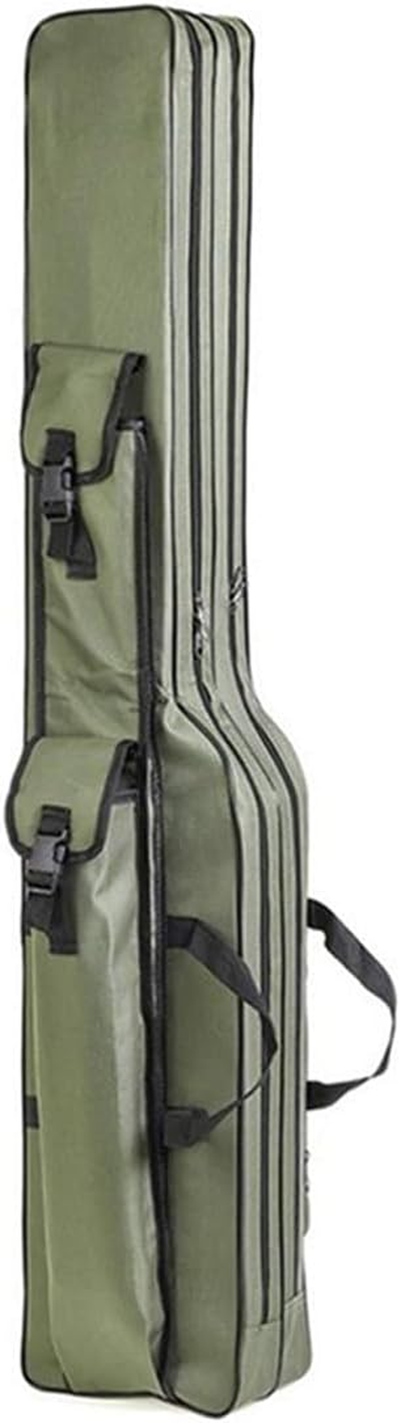 AIMALL 51.2 Inch Double-Layer Fishing Rod Bag with Waterproof Coating and Multi-Pocket Design, Portable Tear-Resistant Gear Carrying Case for Sea and Freshwater Fishing