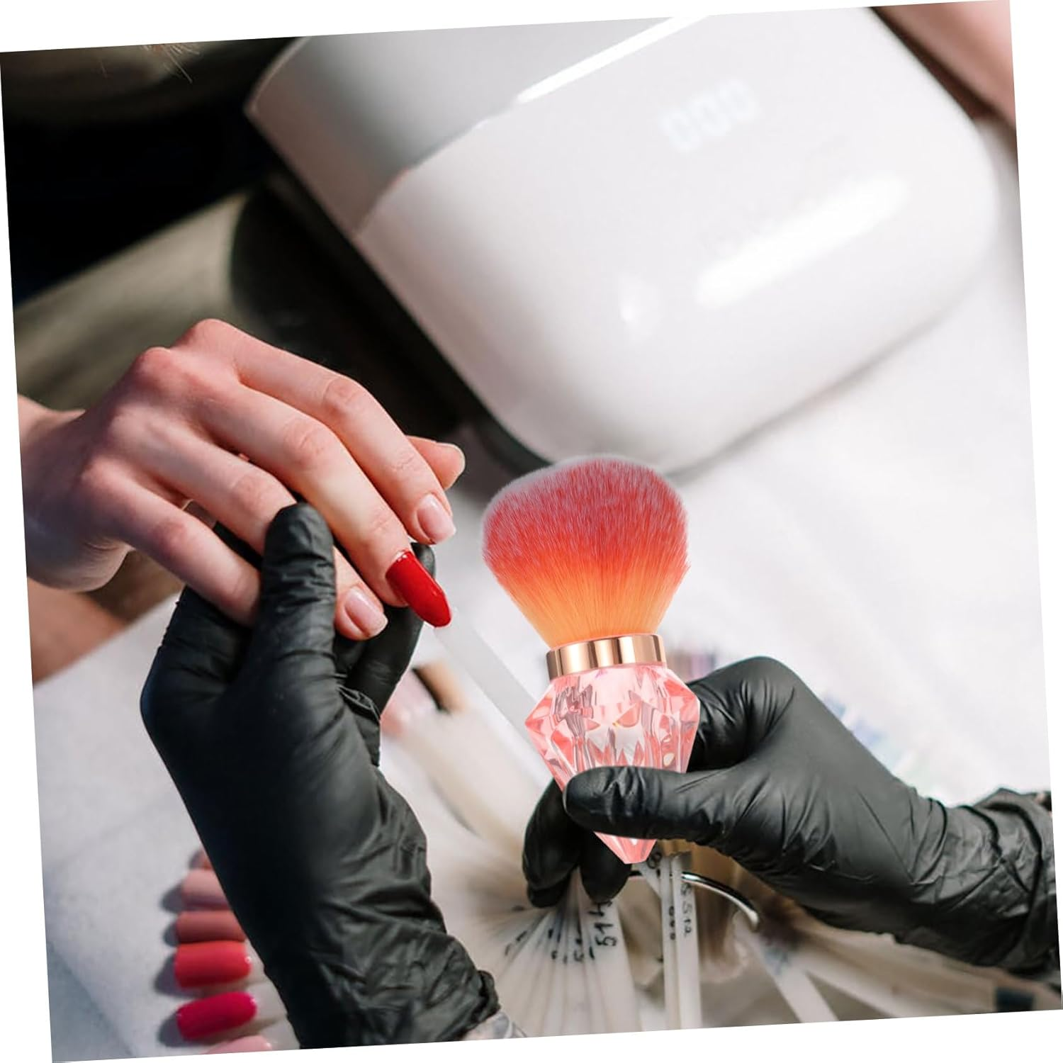 WEKADRIN Nail Dust Brush Diamond Shape for Nail Art Makeup Powder Applicator Soft Bristles Multi-Use Beauty Tool image number 2