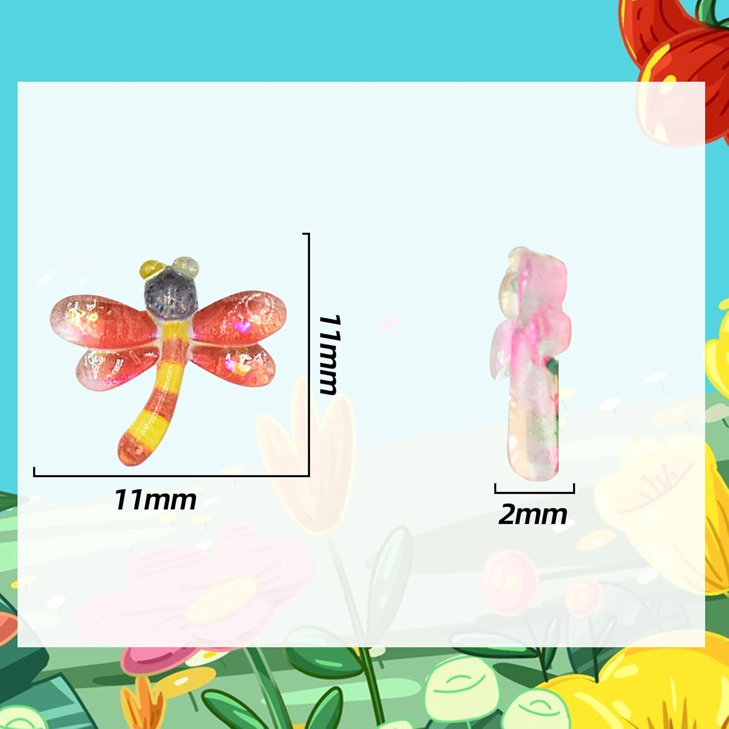 50PCS Mini Dragonfly for Crafts Dollhouse Miniature Resin Tiny Dragonflies for Fairy Garden Dollhouse Micro Landscaping Decoration