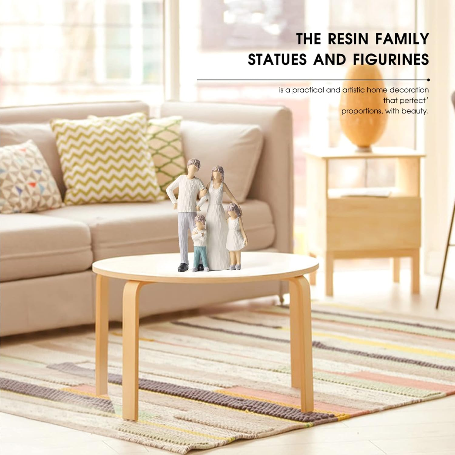 OTANG Family of 4 Figurines - Hand Painted Parents and Kids Sculpture Statues, Best Gifts for Wife, Husbands, Her, Him image number 5